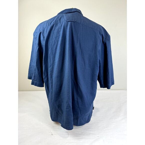 Cobalt Blue Sean John Linen Cotton Blend Button Down Shirt - Men's XL - Picture 7 of 11